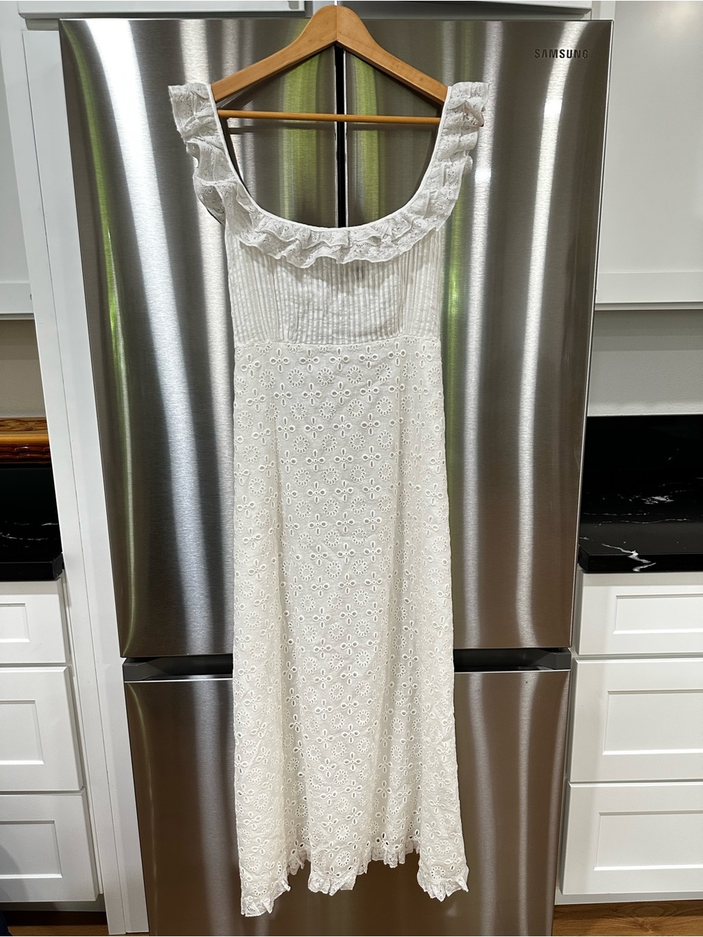 NWT RIXO Patsy Eyelet Ruffle Midi Dress - XL 12